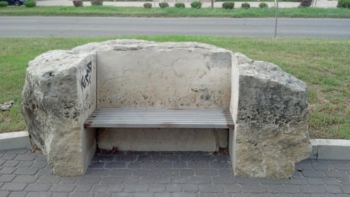 Limestone bench
