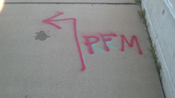 PFM Arrow on 13th St. Bridge